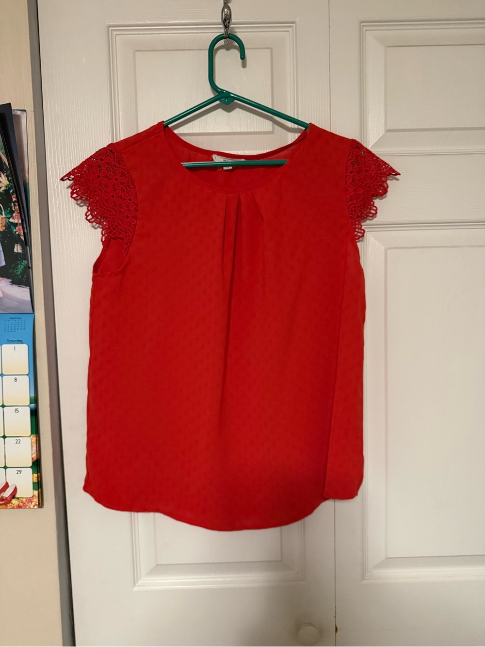 mine Red Lace Cap-Sleeve Camisole